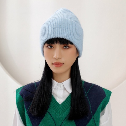 Damska czapka zimowa Prawdziwe futro królika Czapki zimowe dla kobiet Modne ciepłe czapki damskie Solidna czapka dla dorosłych