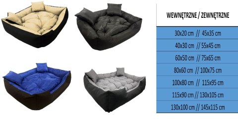 Duże Legowisko Kojec Łóżko Dla Psa Kota 100x75 cm Beżowe AIO FACTORY SP. Z O.O.