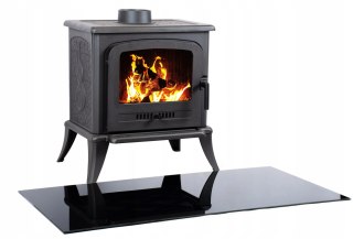 Podstawa szklana hartowana - szyba pod Piec lub Kominek 60x40 cm CZARNA Krak-Trans