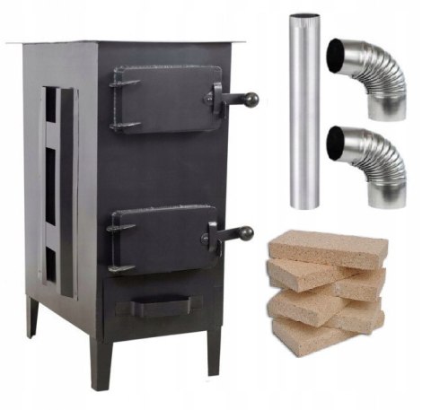 Piec Piecyk SZAMOTOWY Koza APOLLO + ZESTAW RUR ATEST POLSKA produkcja Owczarek