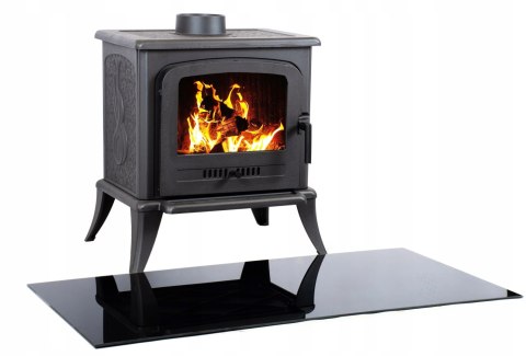 Podstawa szklana hartowana - szyba pod Piec lub Kominek 40x30 cm Czarna Krak-Trans