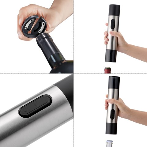 Duo Twister - Elektryczny korkociąg do wina, magnetyczny otwieracz do piwa