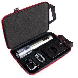Silver Twister Deluxe - elektryczny korkociąg z bazą ładującą - w etui