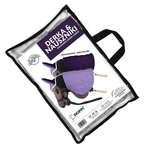 Derka dwustronna i nauszniki Skippi dla Hobby Horse - fiolet