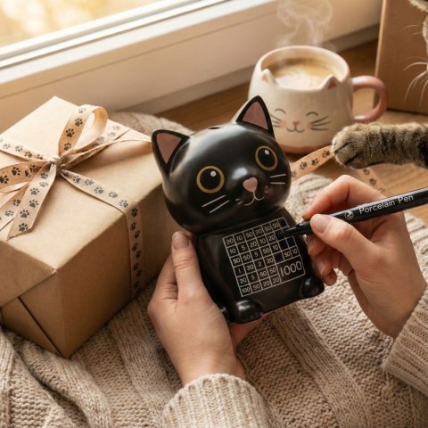 Skarbonka wykreślanka Kot - prezent dla dziecka, prezent dla kociary