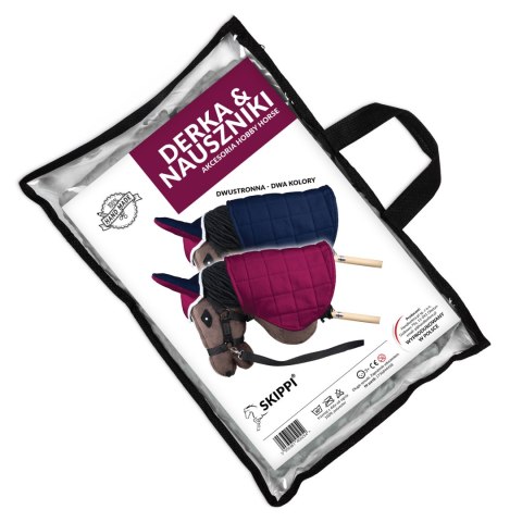 Zestaw Skippi - Hobby Horse Gniado - srokaty - Derka fuksja i granat