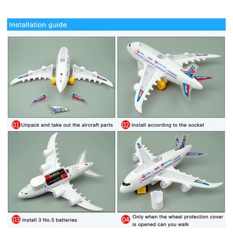 Elektroniczny samolot zabawkowy z muzyką i światłem Samolot