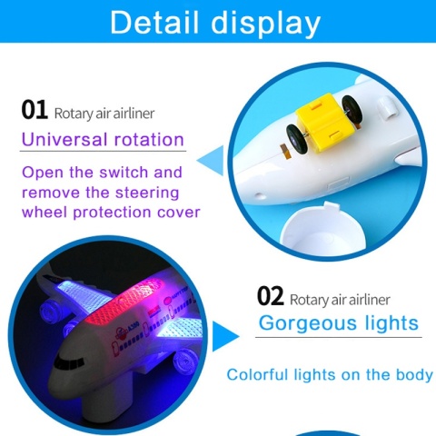 Elektroniczny samolot zabawkowy z muzyką i światłem Samolot