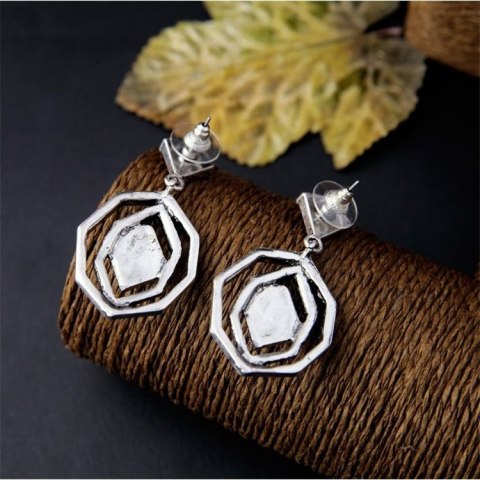 KOLCZYKI BLUE OPAL STONE WYSADZANE KRYSZTAŁKAMI