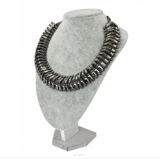 Kolia cristallo, naszyjnik grafit, kryształy 3D N412GRAF