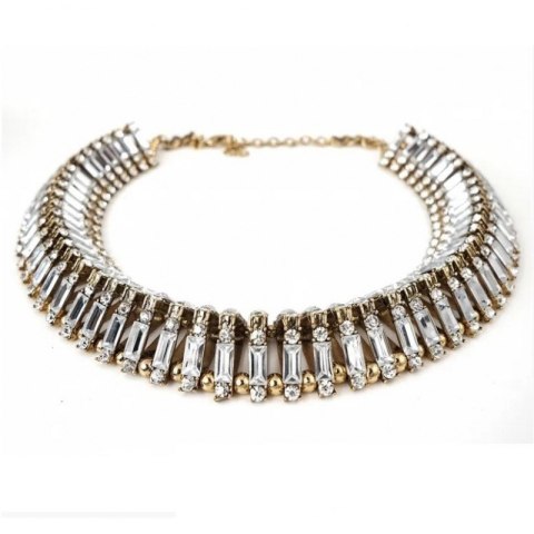 Kolia cristallo złoto, kryształy 3D N412Z