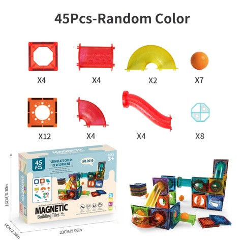 Lekkie magnetyczne klocki dla dzieci, przezroczyste edukacyjne zabawki 3D STEM, magnetyczne klocki do biegania dla dzieci