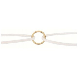 NASZYJNIK CHOKER RZEMYK ZŁOTE KÓŁECZKO BIAŁY N296B