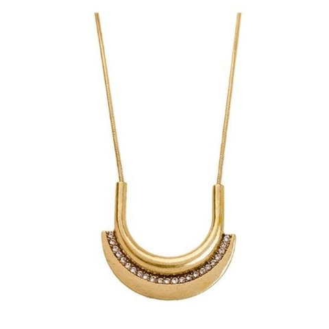 NASZYJNIK DŁUGI ŻYŁKA Z KRYSZTAŁKAMI STARE ZŁOTO N230