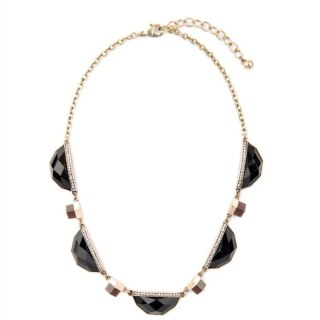 Naszyjnik Kolia czarny Kamień i złoto N573