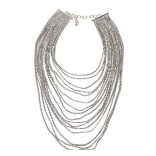 Naszyjnik długi łańcuchy srebrny, warstwowy i efektowny N175