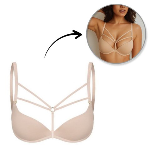 Ozdobne ramiączka do biustonosza MIA krem Z PUDEŁKIEM