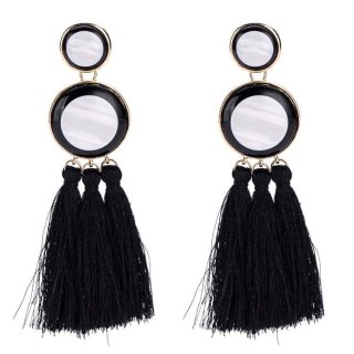 KOLCZYKI CHWOSTY CZARNE K942CZ