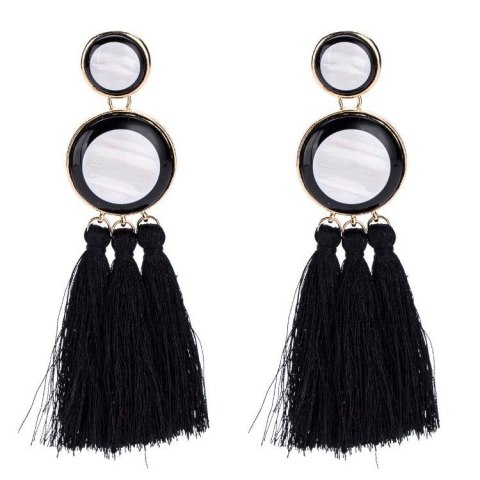 KOLCZYKI CHWOSTY CZARNE K942CZ