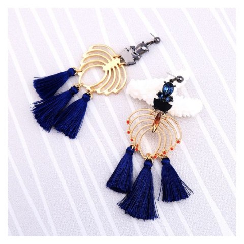 KOLCZYKI CHWOSTY GRANATOWE K837