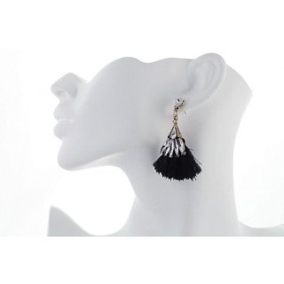 KOLCZYKI CHWOSTY HIMALAI CZARNE K749CZ