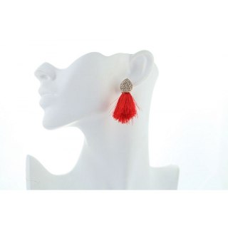 KOLCZYKI CHWOSTY KRYSZTAŁOWA ŁZA CZERWONE K746CZE