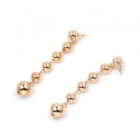 KOLCZYKI DŁUGIE KORALIKI ZŁOTE K638Z