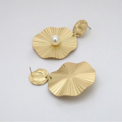 Kolczyki podwójne koła z perłą K1060Z