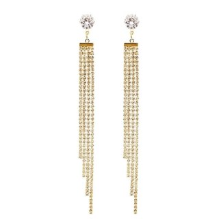 Kolczyki wiszące dżetowe, kryształowe, cyrkonie K1227Z