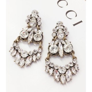 Kolczyki wiszące dżetowe zdobione K1020