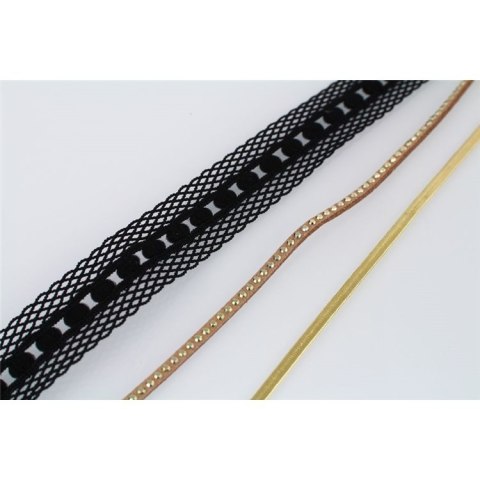 NASZYJNIK CHOKER KORONKA - CZERŃ N520CZ