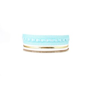 NASZYJNIK CHOKER KORONKA - NIEBIESKI N520N