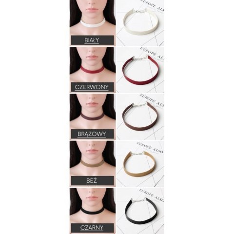 NASZYJNIK CHOKER SKÓRZANY - CZARNY N480CZ