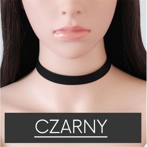 NASZYJNIK CHOKER SKÓRZANY - CZARNY N480CZ