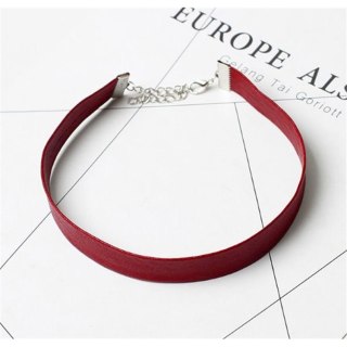 NASZYJNIK CHOKER SKÓRZANY - CZERWONY N480CZE