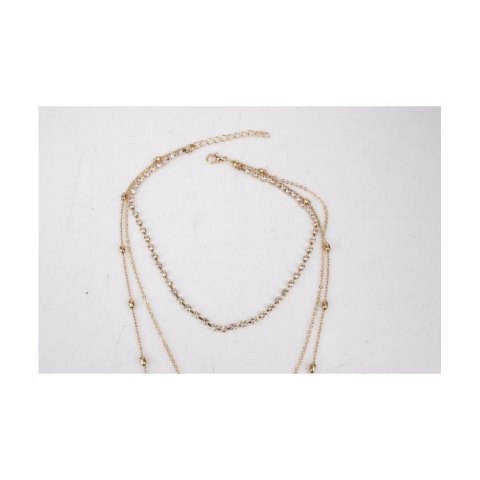 NASZYJNIK CHOKER TRZYCZĘŚCIOWY Z PEREŁKĄ I KRYSZTAŁKAMI N546