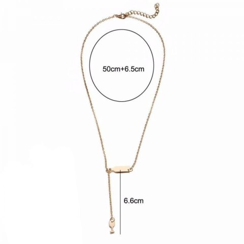 NASZYJNIK ZŁOTY BUTELKA KIELISZEK N627Z