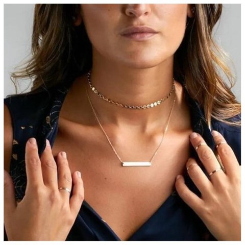 Naszyjnik delikatny Blaszka choker złoty N584Z