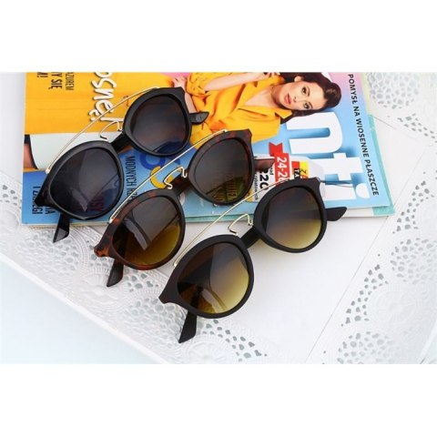 OKULARY PRZECIWSŁONECZNE KOCIE - BRĄZOWE W PANTERKE MATOWE OPRAWKI OK93WZ3