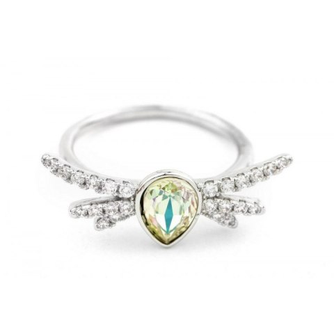 PIERŚCIONEK KRYSZTAŁEK SWAROVSKI STAL PLATEROWANA BIAŁYM ZŁOTEM PST452, Rozmiar pierścionków: US9 EU20