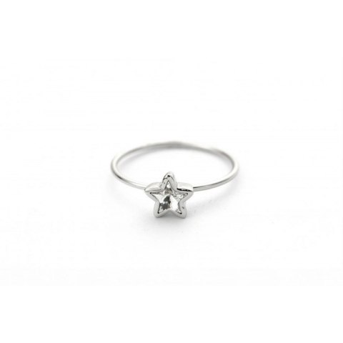 PIERŚCIONEK KRYSZTAŁEK SWAROVSKI STAL PLATEROWANA BIAŁYM ZŁOTEM PST458, Rozmiar pierścionków: US7 EU14