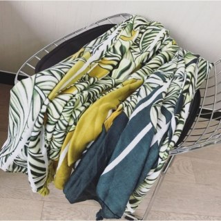 SZAL CHUSTA Print ZIELEŃ Bawełna SZALS37