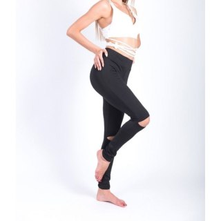 Sportowe Legginsy Fitness Trening Czarne LEG19L