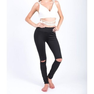 Sportowe Legginsy Fitness Trening Czarne LEG19L