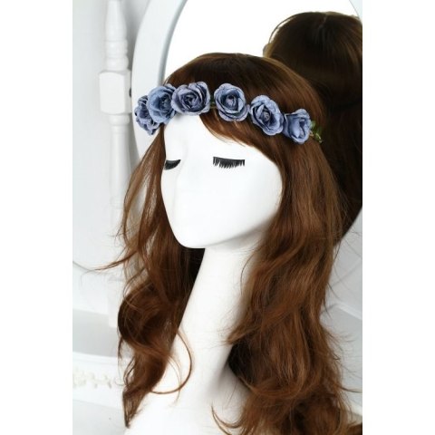 Wianek, opaska do włosów z kwiatów, delikatny wianuszek BOHO W43N