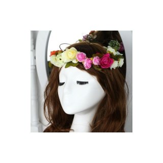 Wianek, opaska do włosów z kwiatów, delikatny wianuszek BOHO W49