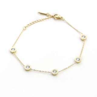 Bransoletka stal chirurgiczna platerowana złotem BST1044