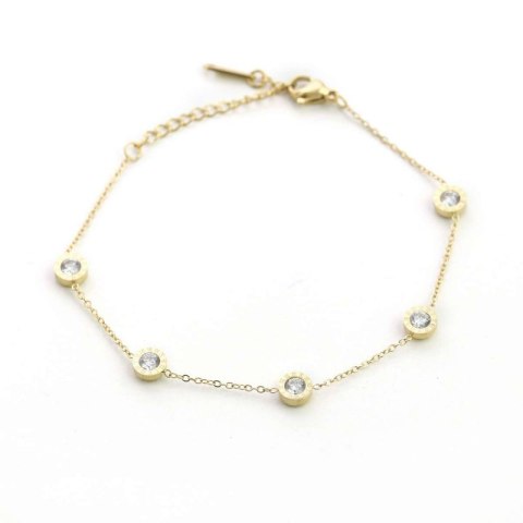 Bransoletka stal chirurgiczna platerowana złotem BST1044