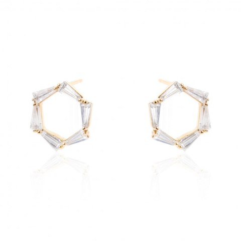 Kolczyki ze stali szlachetnej pozłacanej sztyft KST1964