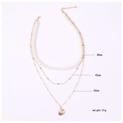 Naszyjnik delikatny długi shell N711